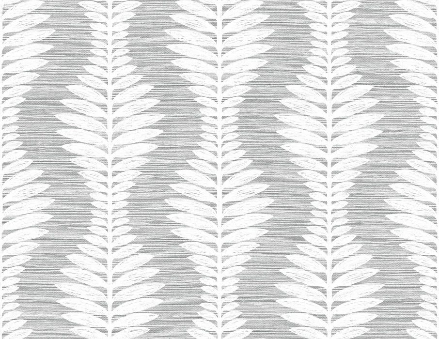 Lillian August Carina Leaf Ogee Morning Fog Wallpaper LN40508