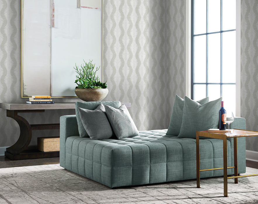 Lillian August Carina Leaf Ogee Sea Salt Wallpaper Sample LN40518