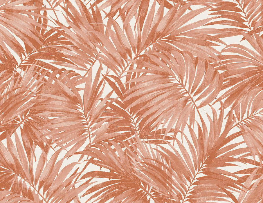 Lillian August Cordelia Tossed Palms Coral Wallpaper LN40706