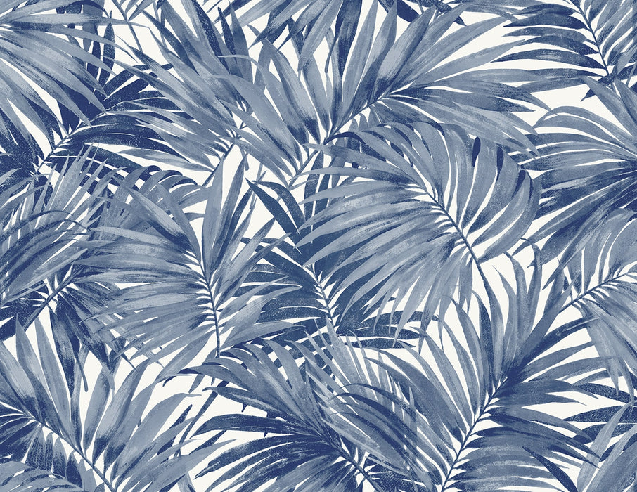 Lillian August Cordelia Tossed Palms Pacific Blue Wallpaper LN40712