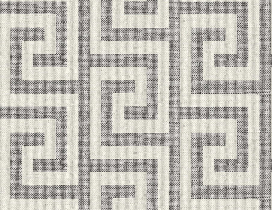 Lillian August Luna Retreat Greek Key Charcoal Wallpaper LN41200