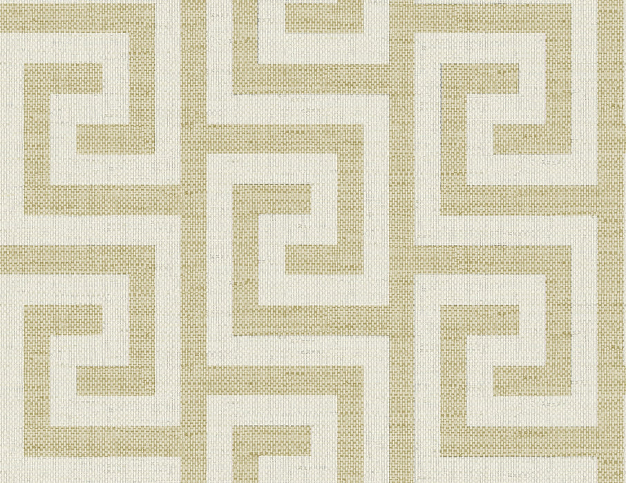 Lillian August Luna Retreat Greek Key Golden Wallpaper LN41203