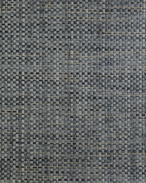 Lillian August Japanese Paperweave Blue Charcoal Wallpaper LN50093