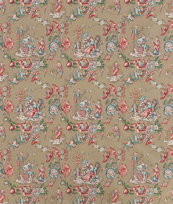 Le Manach Musiciens Chinois Gris Fabric Sample L2760006