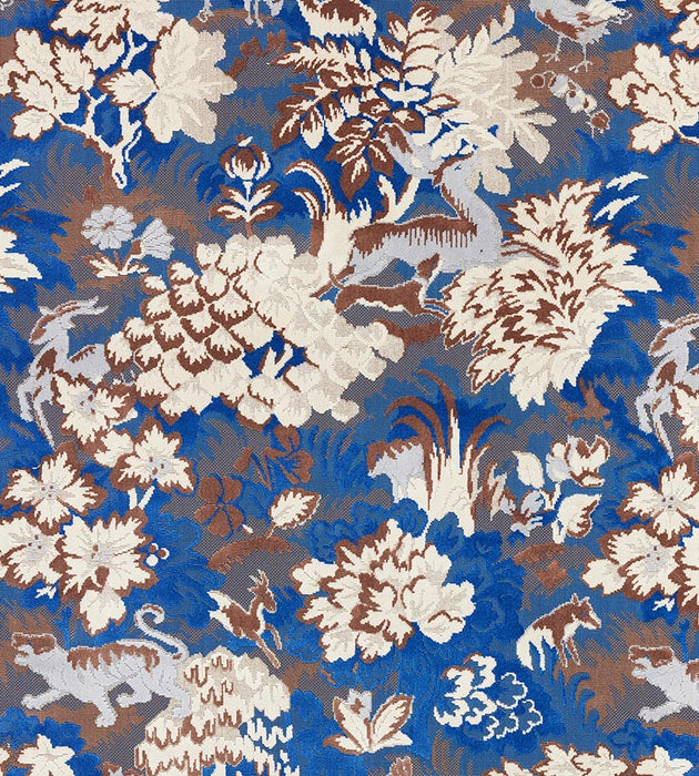 Old World Weavers Tails Tale Blue Wood Fabric Sample M102640001