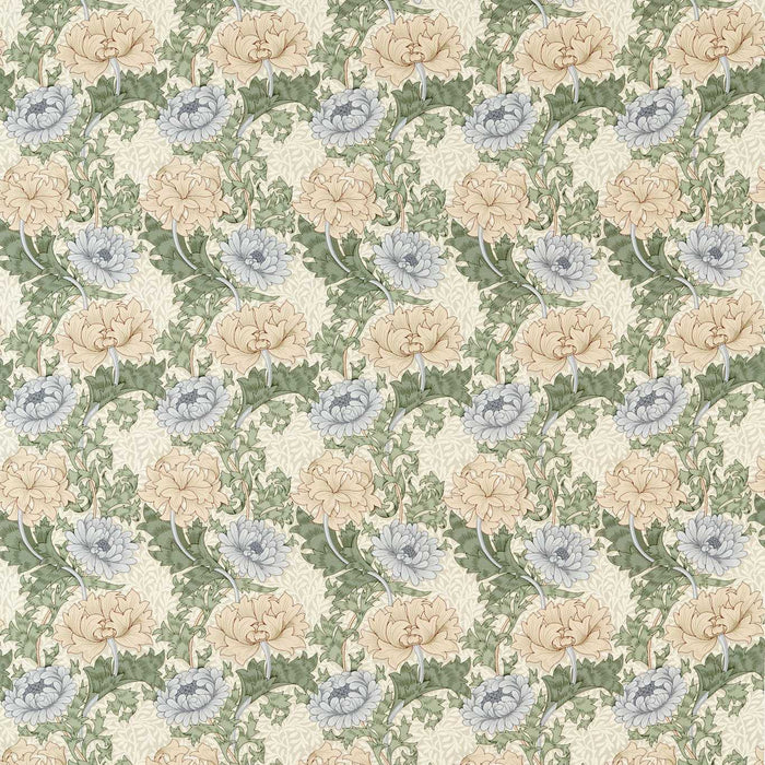 Morris & Co Chrysanthemum Mineral/Cream Fabric MAMB227101