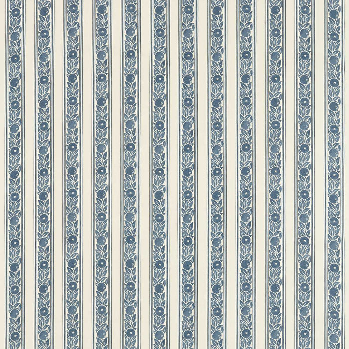 Morris & Co Fruit Stripe Indigo Fabric MAMB227117