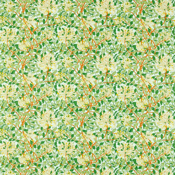 Morris & Co Honeysuckle Sky/Burnt Orange Fabric Sample MCOP226985