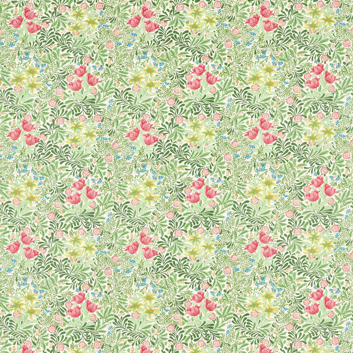 Morris & Co Bower Boughs Green/Rose Fabric MEWF227027