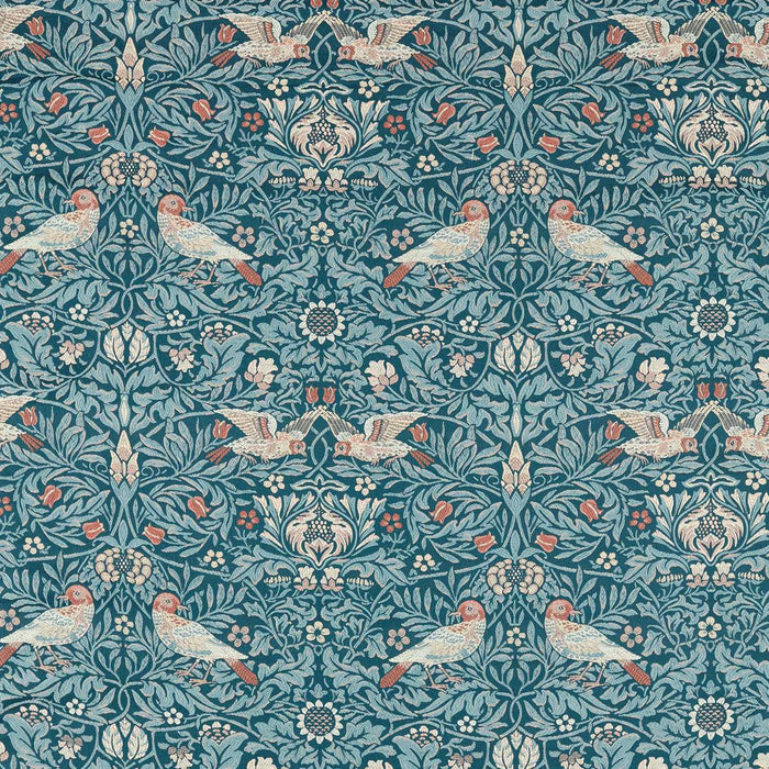 Morris & Co Bird Tapestry Webbs Blue Fabric MEWF237312