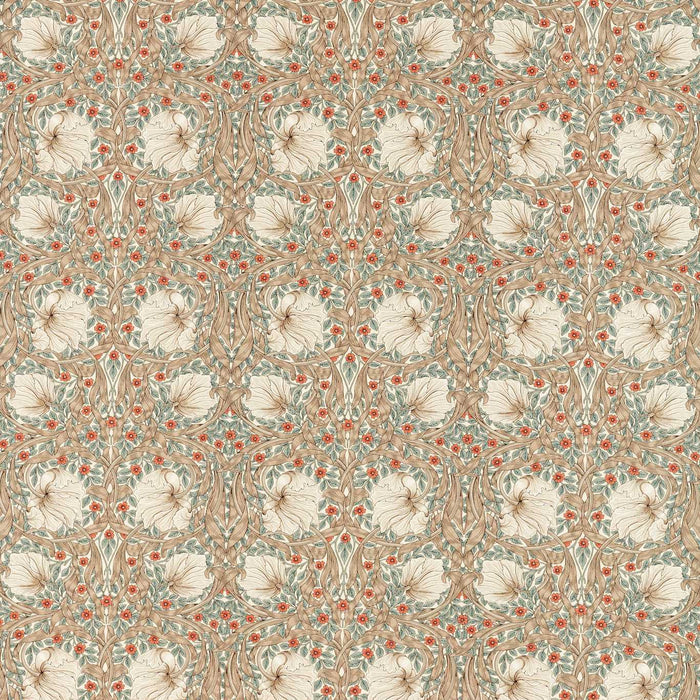 Morris & Co Pimpernel Linen/Coral Fabric Sample MFRF227231