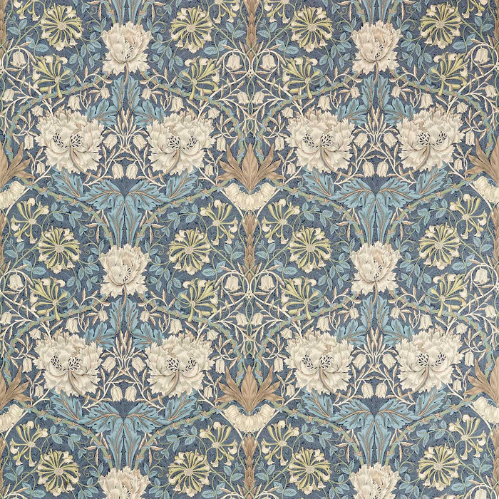 Morris & Co Honeysuckle & Tulip Woad/Thyme Fabric MFRF227242