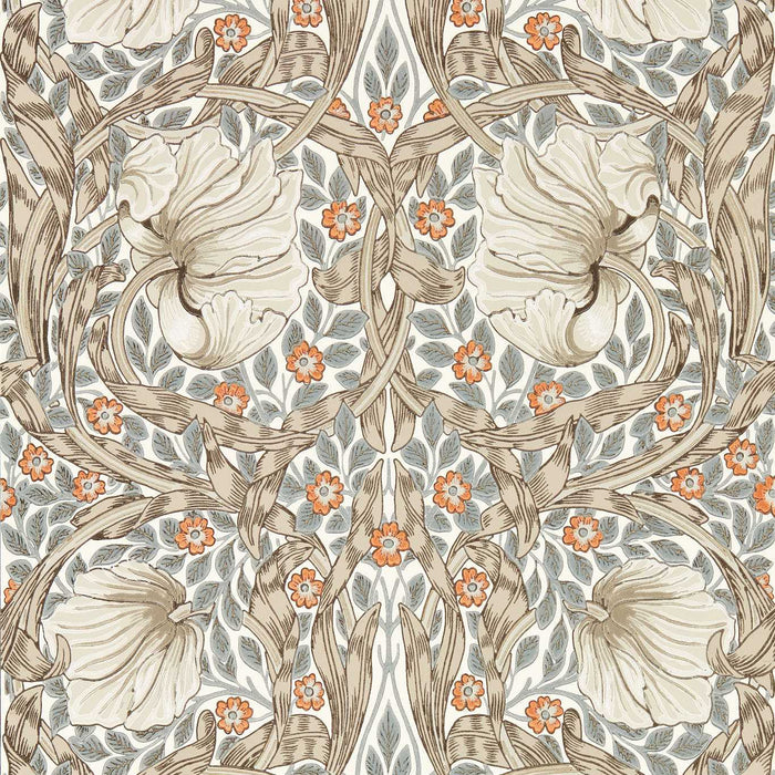 Morris & Co Pimpernel Linen/Coral Wallpaper MFRW217364