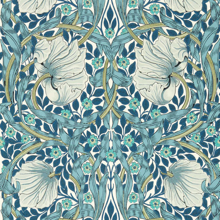 Morris & Co Pimpernel Cobalt/Mineral Wallpaper MFRW217365