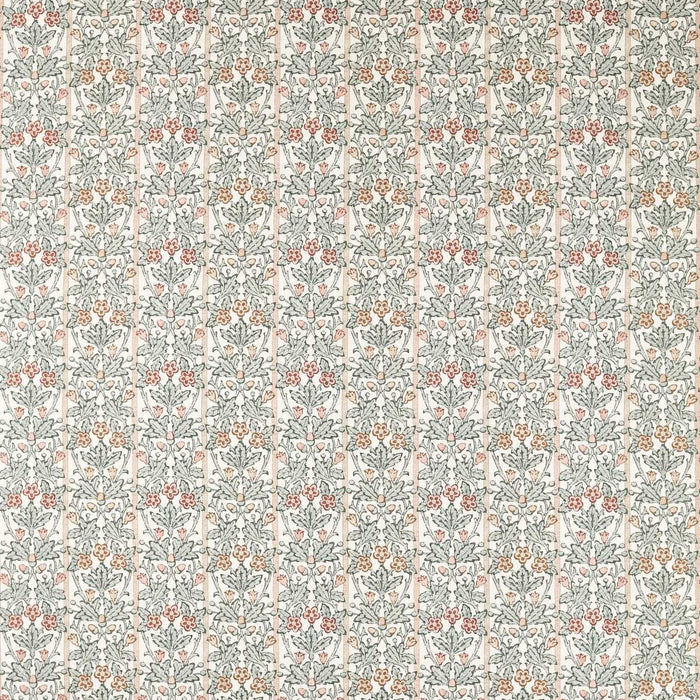 Morris & Co Oak & Blossom Umber/Mineral Blue Fabric Sample MHCB227386