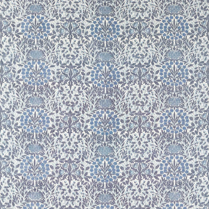 Morris & Co Daisy & Oak Warp Print Indigo Fabric MHCB237675