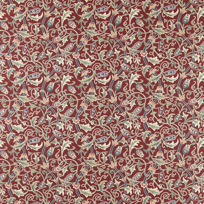 Morris & Co Scrolling Tulip Plum Fabric MHTF227362