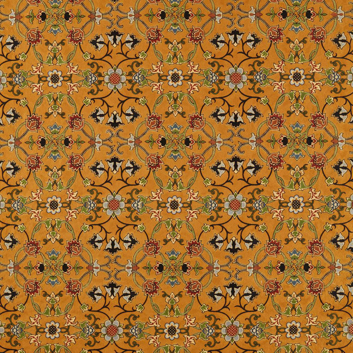 Morris & Co Persian Scroll Embroidery Ochre Fabric Sample MHTF237658