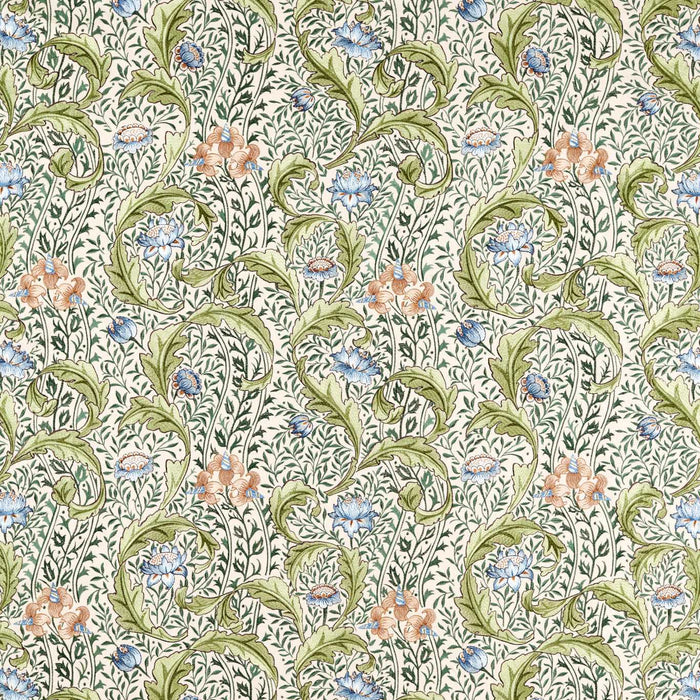 Morris & Co Wild Tulip & Vine Embroidery Nettle / Woad Fabric MHTF237665