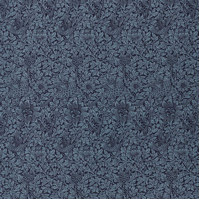 Morris & Co Bird & Anemone Weave Indigo Fabric MIND237579
