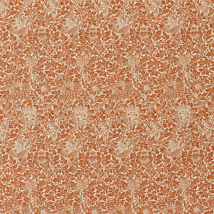 Morris & Co Bird & Anemone Weave Apricot/Linen Fabric MIND237581