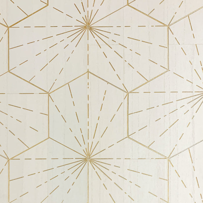 Maya Romanoff Ajiro Burst of Happiness Calm Winter White Wallpaper Sample MR-ABH-1X15