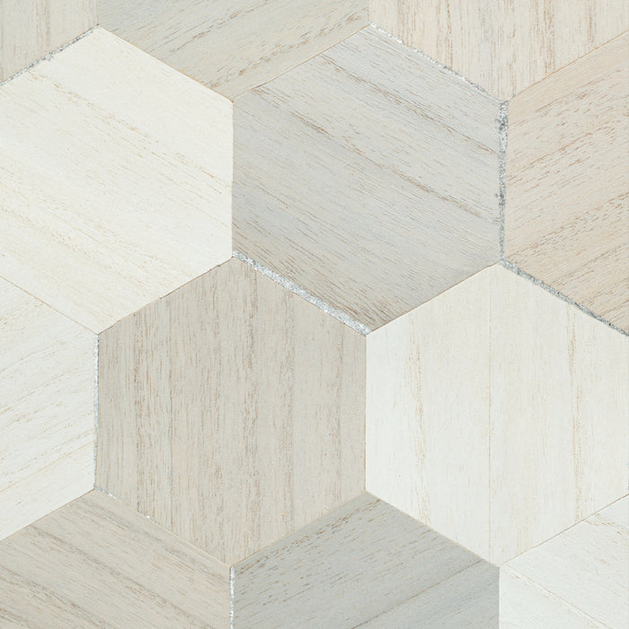 Maya Romanoff Ajiro Honeycomb White Hive Wallpaper Sample MR-AZ-1X15-S