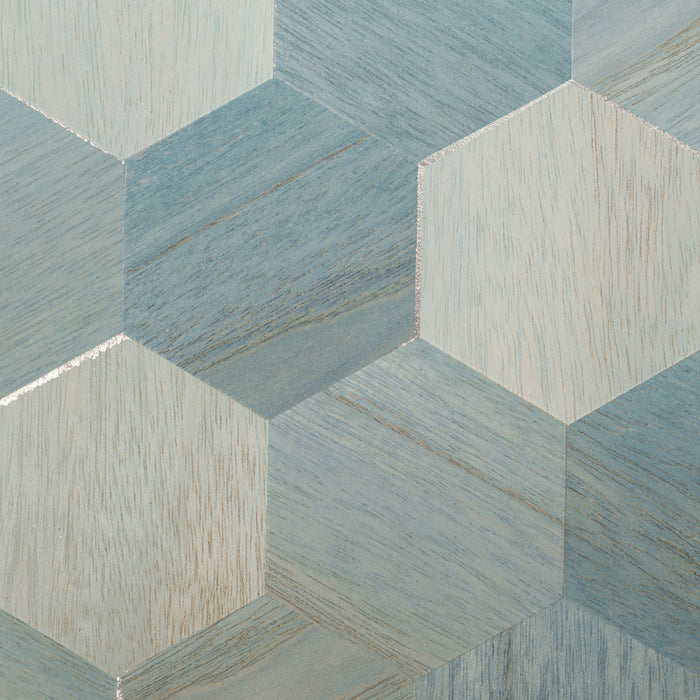 Maya Romanoff Ajiro Honeycomb Azure Apiary Wallpaper Sample MR-AZ-4508-S