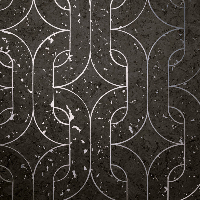 Maya Romanoff Porto Elo Brut Black Wallpaper Sample MR-PE-1109