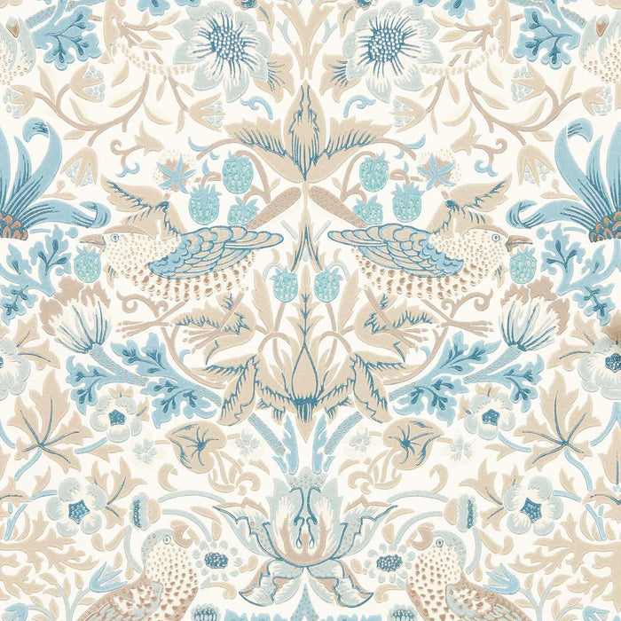 Morris & Co Simply Strawberry Thief Slate/Vellum 217060 Wallpaper Sample MSIM217060