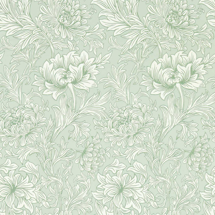 Morris & Co Chrysanthemum Toile Willow 217069 Wallpaper Sample MSIM217069