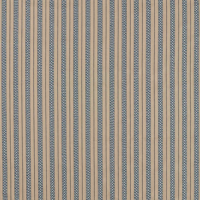 Morris & Co Elm Stripe Indigo/Flax Fabric MSTR237683