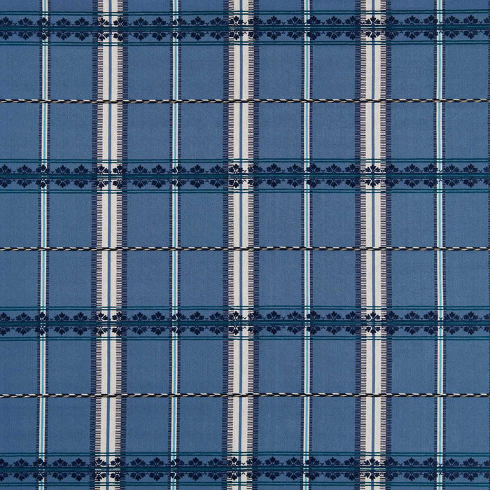 Morris & Co Hanover Check Indigo Fabric Sample MSTR237696