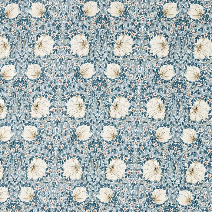 Morris & Co Pimpernel Ww Blue/Coral Fabric Sample MSWW227281