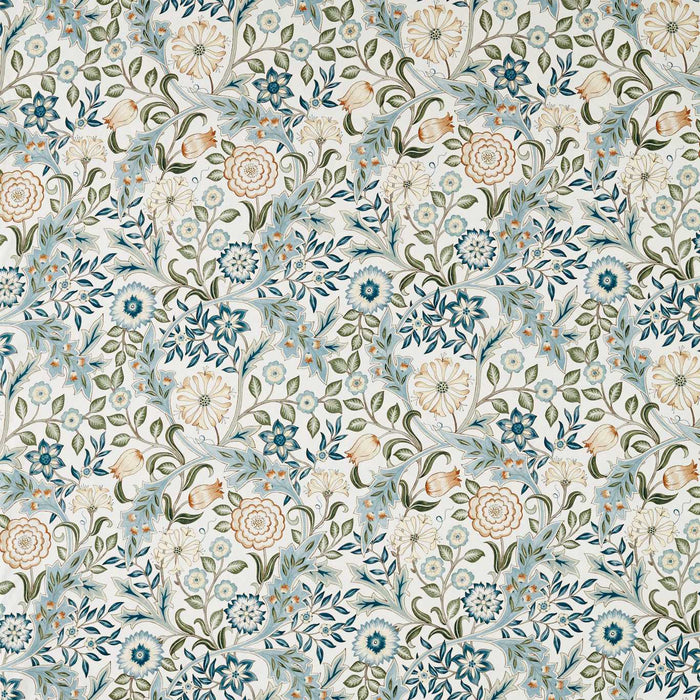 Morris & Co Wilhelmina Ww Soft Blue/Peach Fabric MSWW227293