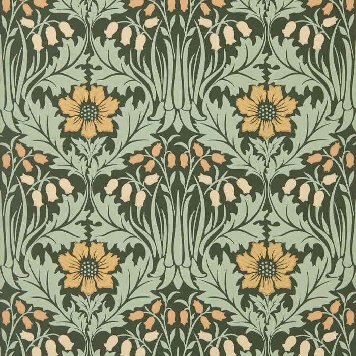 Morris & Co Woodbell & Anemone Bayleaf/Manilla Wallpaper MUNW217575
