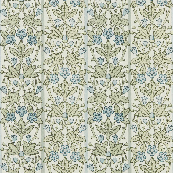Morris & Co Oak & Blossom Thyme/Woad Wallpaper Sample MUNW217590