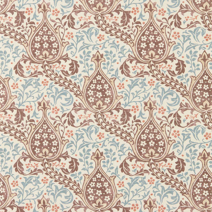 Morris & Co Persian Tulip Umber/Mineral Blue Wallpaper MUNW217598