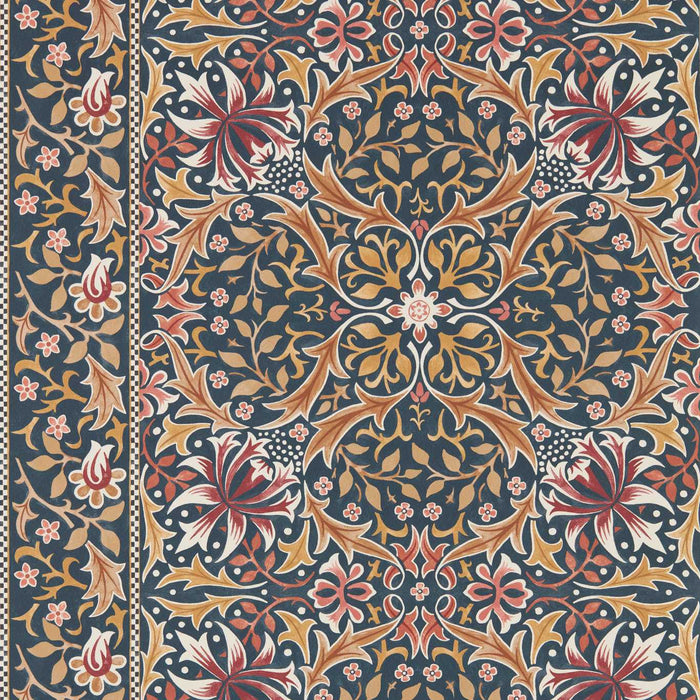 Morris & Co Walthamstow Indigo/Gold Wallpaper MUNW217601