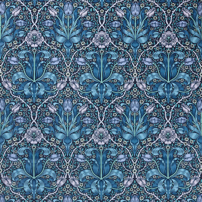 Morris & Co Spring Thicket Midnight/Lilac Fabric MVOF227206
