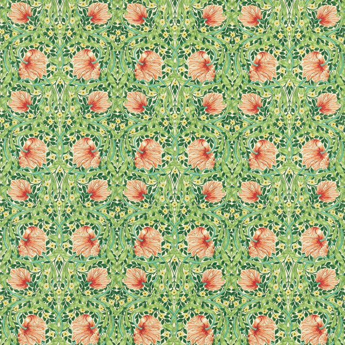 Morris & Co Pimpernel Shamrock/Watermelon Fabric Sample MVOF227213