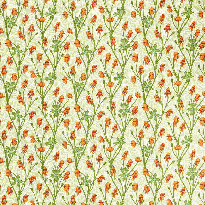 Morris & Co Monkshood Tangerine/Sage Fabric MVOF227221