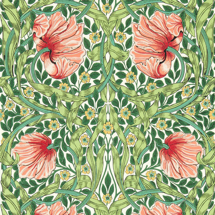 Morris & Co Pimpernel Shamrock/Watermelon Wallpaper MVOW217332