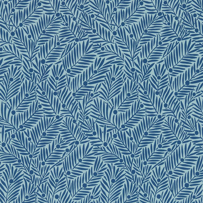 Morris & Co Yew & Aril Indigo Wallpaper MVOW217349