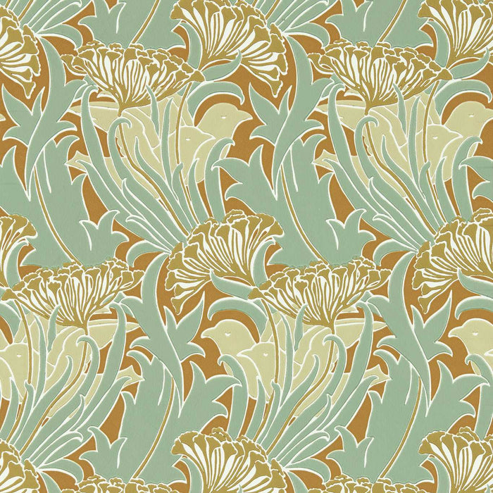 Morris & Co Laceflower Tobacco/Pistachio Wallpaper MVOW217354