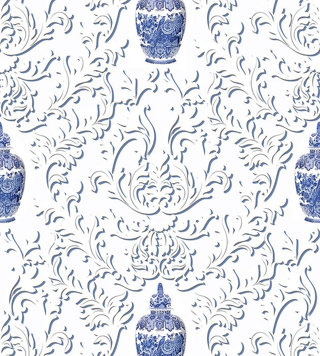 Nicolette Mayer Lion Jar - Sheer Blue Fabric N4LION0001