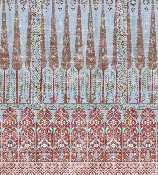 Nicolette Mayer Topkapi Garden Cotton Garden Turquoise Fabric N4TO1C1015