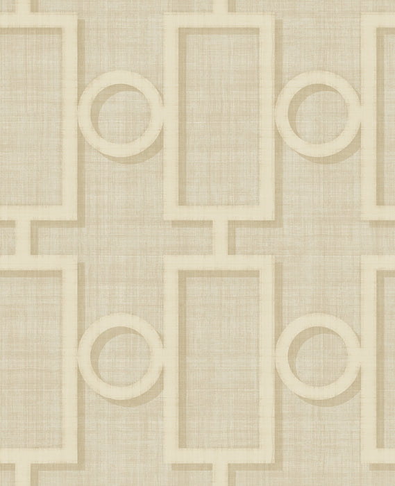 Seabrook Designs Adorn Geo Tan And Off-white Wallpaper NE50602