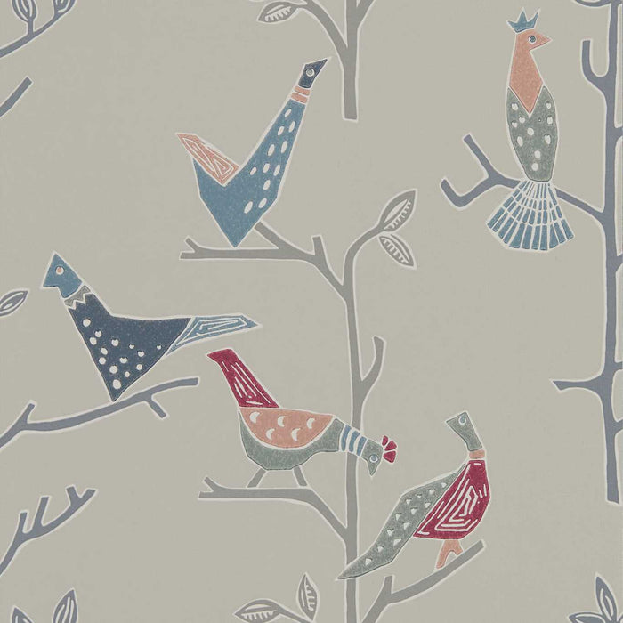 Scion Passaro Rose/Steel Wallpaper Sample NJAP111924.SCN.0