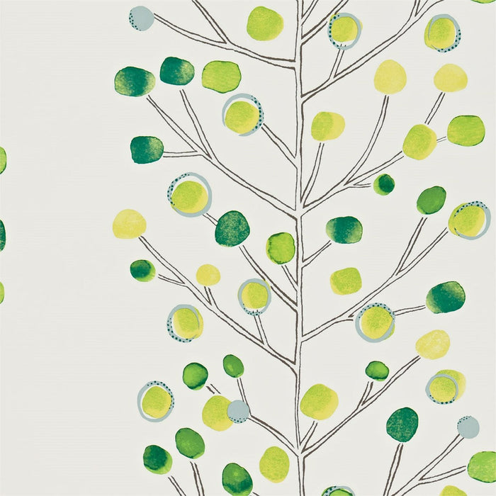 Scion Berry Tree Emerald/Lime/Chalk Wallpaper Sample NMEL110206.SCN.0